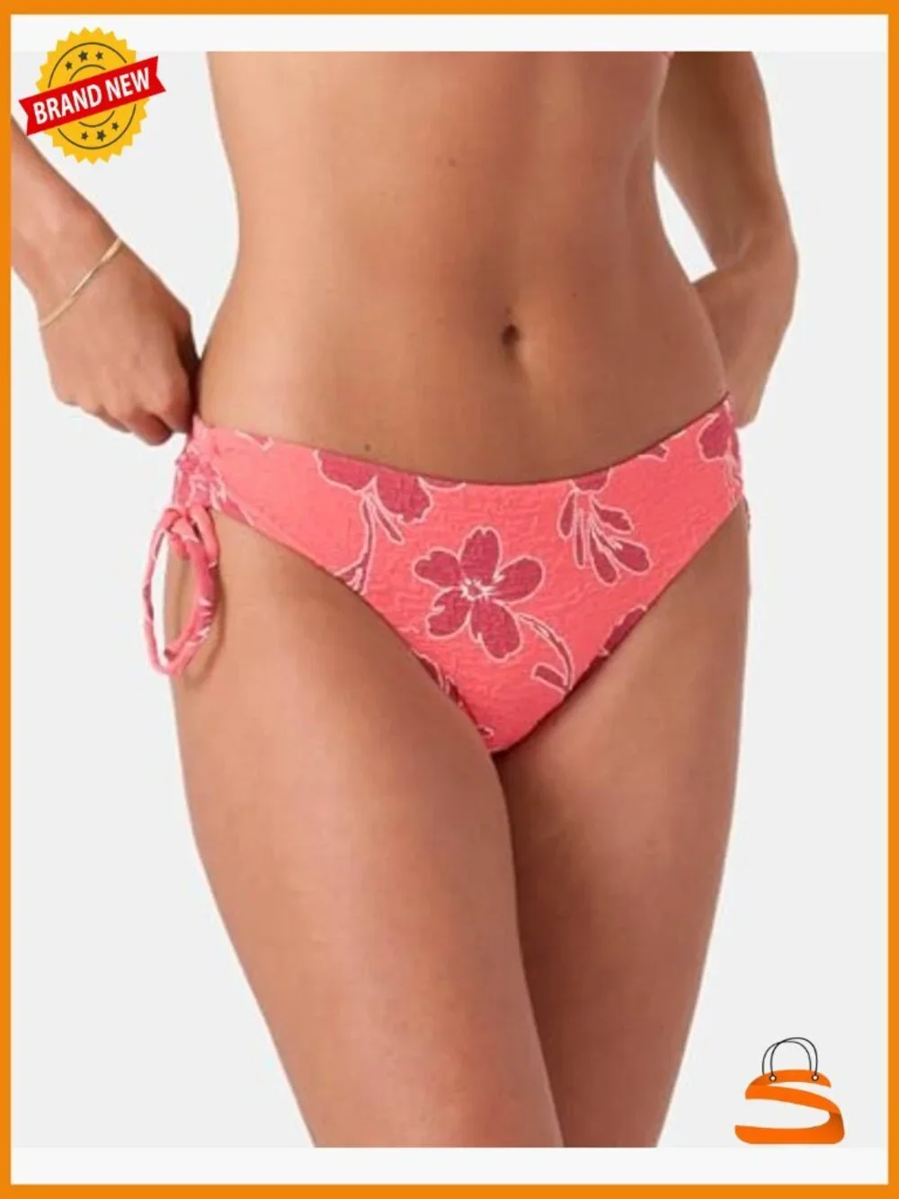 Small Side Tie Cheeky Bikini Bottoms Low Rise UPF 50+ Quick-Dry